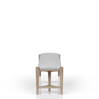 Bedroom Bench, 60 in, Beige Polyester Upholstered Seat