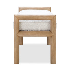 Bedroom Bench, 60 in, Upholstered Polyester with Solid Wood Legs