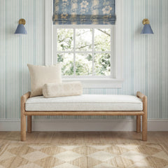 Bedroom Bench, 60 in, Upholstered Polyester with Solid Wood Legs