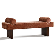 Bedroom Bench in Terra Chenille with Two Bolster Pillows