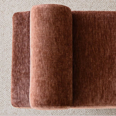Bedroom Bench in Terra Chenille with Two Bolster Pillows