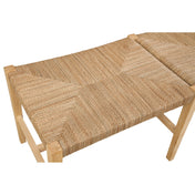 Bedroom Bench, Natural Wicker Seat, Rubberwood Frame