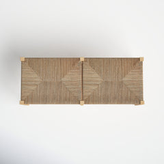 Bedroom Bench, Natural Wicker Seat, Rubberwood Frame