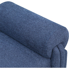 Bedroom Bench with Arms in Navy Polyester Fabric