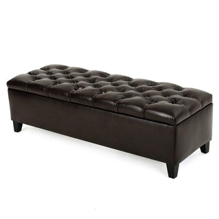 Bedroom Bench with Flip-Top Storage and Tufted Upholstery