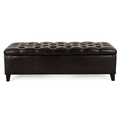 Bedroom Bench with Flip-Top Storage and Tufted Upholstery