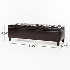 Bedroom Bench with Flip-Top Storage and Tufted Upholstery