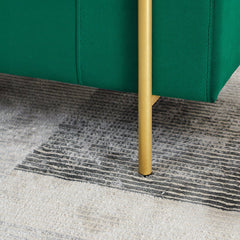 Bedroom Bench with Flip-Top Storage, Green Velvet with Iron Legs