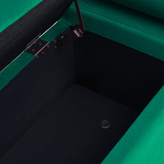 Bedroom Bench with Flip-Top Storage, Green Velvet with Iron Legs