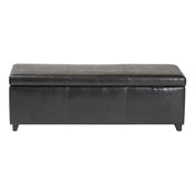 Bedroom Storage Bench with Lift Top in Dark Brown Leather