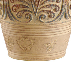 Bedside Lamp, 1 Light with Beige Ceramic Base and White Shade