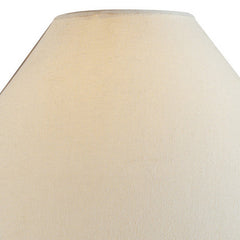 Bedside Lamp, 1 Light with Beige Ceramic Base and White Shade