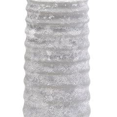Bedside Table Lamp, Gray Base with Beige Drum Shade