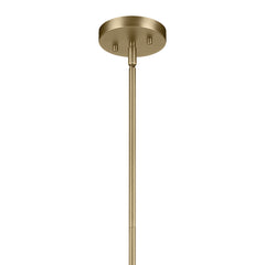 Bell Pendant Light with Clear Seeded Glass Shade in Brass Finish