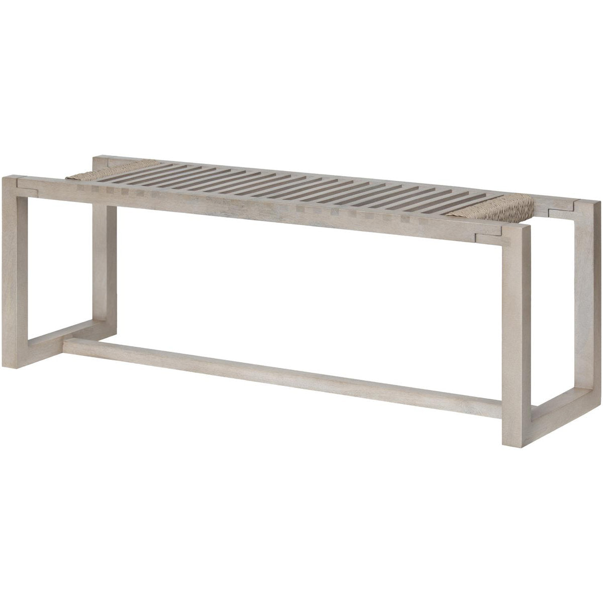 Bench, 47 in W, Gray Mango Wood with Solid Wood Legs