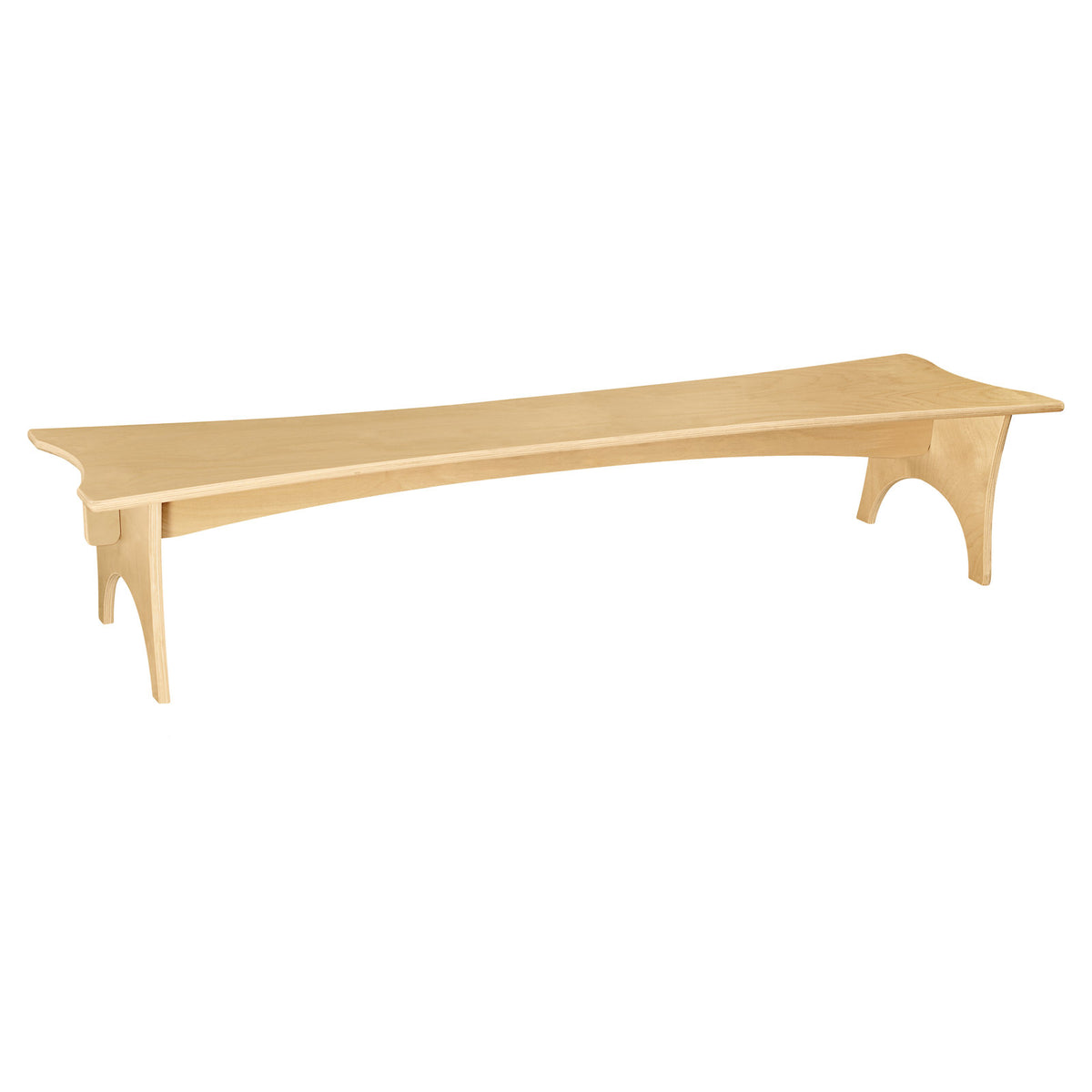 Bench, Seats 4, Natural Manufactured Wood with Birch Legs