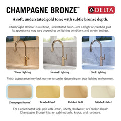 Beverage Bar Faucet, Single Lever Handle, Deck Mount, Champagne Bronze