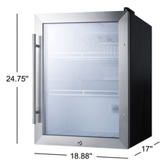 Beverage Center, Freestanding, 72 Cans, 2.1 Cu. Ft., Stainless Steel