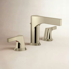 Zura Widespread Faucet with Drain Assembly in Polished Nickel | product photo