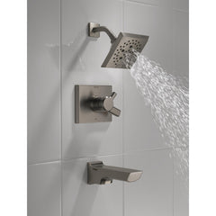 Pivotal® Tub and Shower Faucet Trim Kit with H2Okinetic® Technology in Lumicoat Black Stainless | product photo
