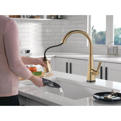 Lenta Touch Kitchen Faucet with Pull Down Sprayer in Champagne Bronze | product photo