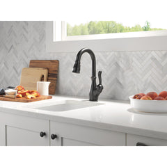 Leland Pull Down Sprayer Bar Faucet, Single Handle Prep Sink Faucet in Matte Black | product photo