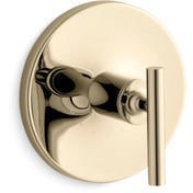 Purist Valve Trim with Lever Handle for Thermostatic Valve in Vibrant French Gold