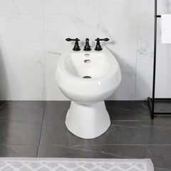 Bidet Faucet, American Classic, Three-Handle, Vertical Spray, Brass, Matte Black