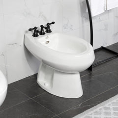 Bidet Faucet, American Classic, Three-Handle, Vertical Spray, Brass, Matte Black