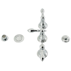 Bidet Faucet, American Classic, Three-Handle Vertical Spray in Polished Chrome