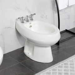 Bidet Faucet, American Classic, Three-Handle Vertical Spray in Polished Chrome