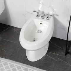 Bidet Faucet, American Classic, Three-Handle Vertical Spray in Polished Chrome