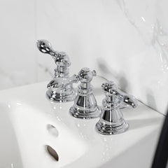 Bidet Faucet, American Classic, Three-Handle Vertical Spray in Polished Chrome