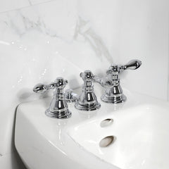 Bidet Faucet, American Classic, Three-Handle Vertical Spray in Polished Chrome