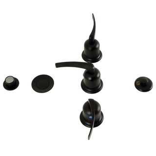 Bidet Faucet, Centurion, Three-Handle Deck Mount in Matte Black