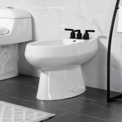 Bidet Faucet, Centurion, Three-Handle Deck Mount in Matte Black