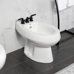 Bidet Faucet, Centurion, Three-Handle Deck Mount in Matte Black