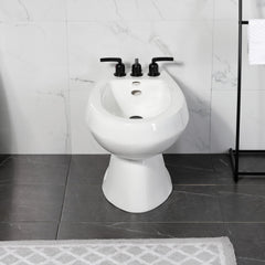 Bidet Faucet, Centurion, Three-Handle Deck Mount in Matte Black
