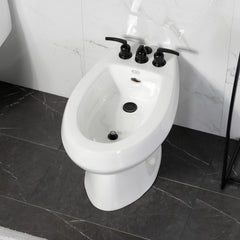 Bidet Faucet, Centurion, Three-Handle Deck Mount in Matte Black