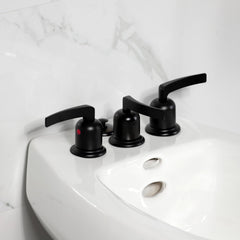 Bidet Faucet, Centurion, Three-Handle Deck Mount in Matte Black