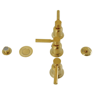 Bidet Faucet, Concord, Three-Handle Deck Mount in Brushed Brass