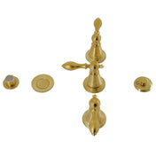 Bidet Faucet, Heirloom, Three-Handle Vertical Spray in Brushed Brass