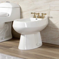 Bidet Faucet, Heirloom, Three-Handle Vertical Spray in Brushed Brass