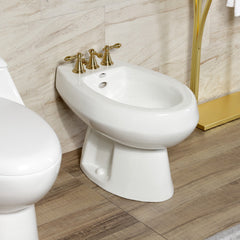 Bidet Faucet, Heirloom, Three-Handle Vertical Spray in Brushed Brass