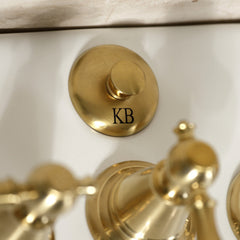 Bidet Faucet, Heirloom, Three-Handle Vertical Spray in Brushed Brass