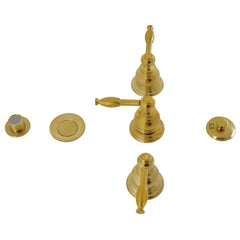 Bidet Faucet, Heirloom, Three-Handle Vertical Spray in Brushed Brass