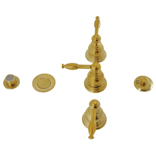 Bidet Faucet, Heirloom, Three-Handle Vertical Spray in Brushed Brass