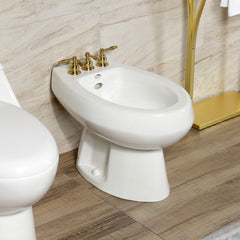 Bidet Faucet, Heirloom, Three-Handle Vertical Spray in Brushed Brass