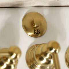 Bidet Faucet, Heirloom, Three-Handle Vertical Spray in Brushed Brass