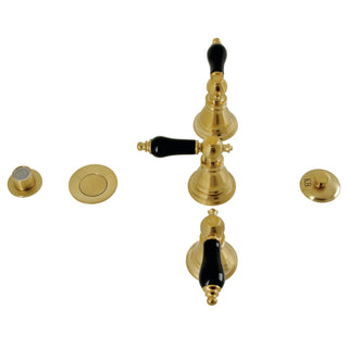 Bidet Faucet, Heirloom, Three-Handle Vertical Spray in Brushed Brass